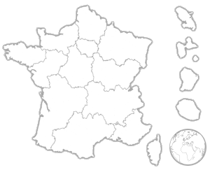 carte de la France sur fond blanc